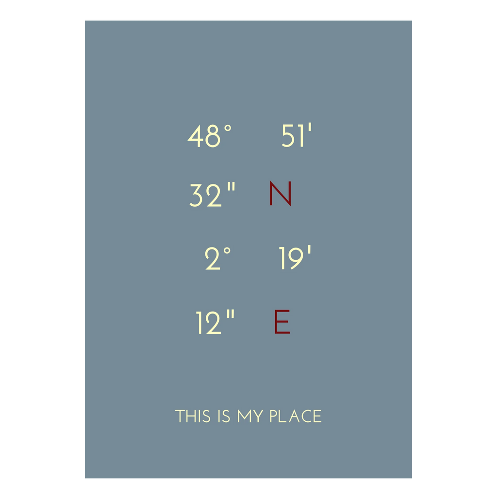 Minimalistisches Koordinaten-Poster im skandinavischen Nordstil
