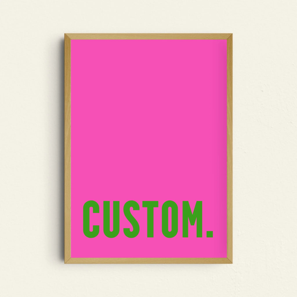 Personalisierbares Poster mit pinkem Hintergrund

