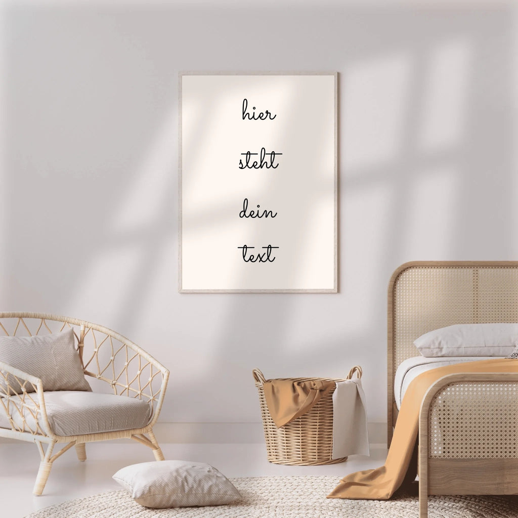 Wandbild mit handschriftlicher Typografie für persönliche Botschaften
