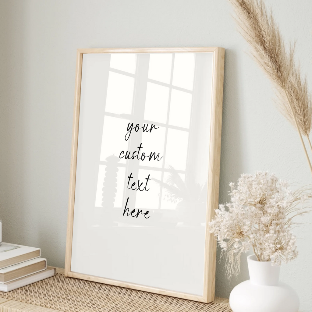 Wandbild mit kalligrafischer Schrift für elegante 4-Zeilen-Textgestaltung
