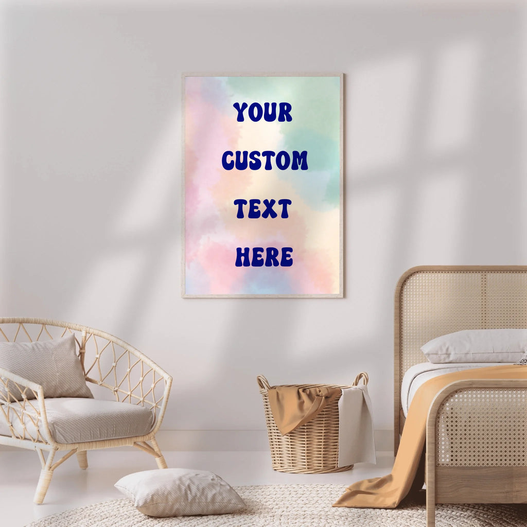 Personalisiertes Poster im Retro-Stil mit bunter Farbgestaltung
