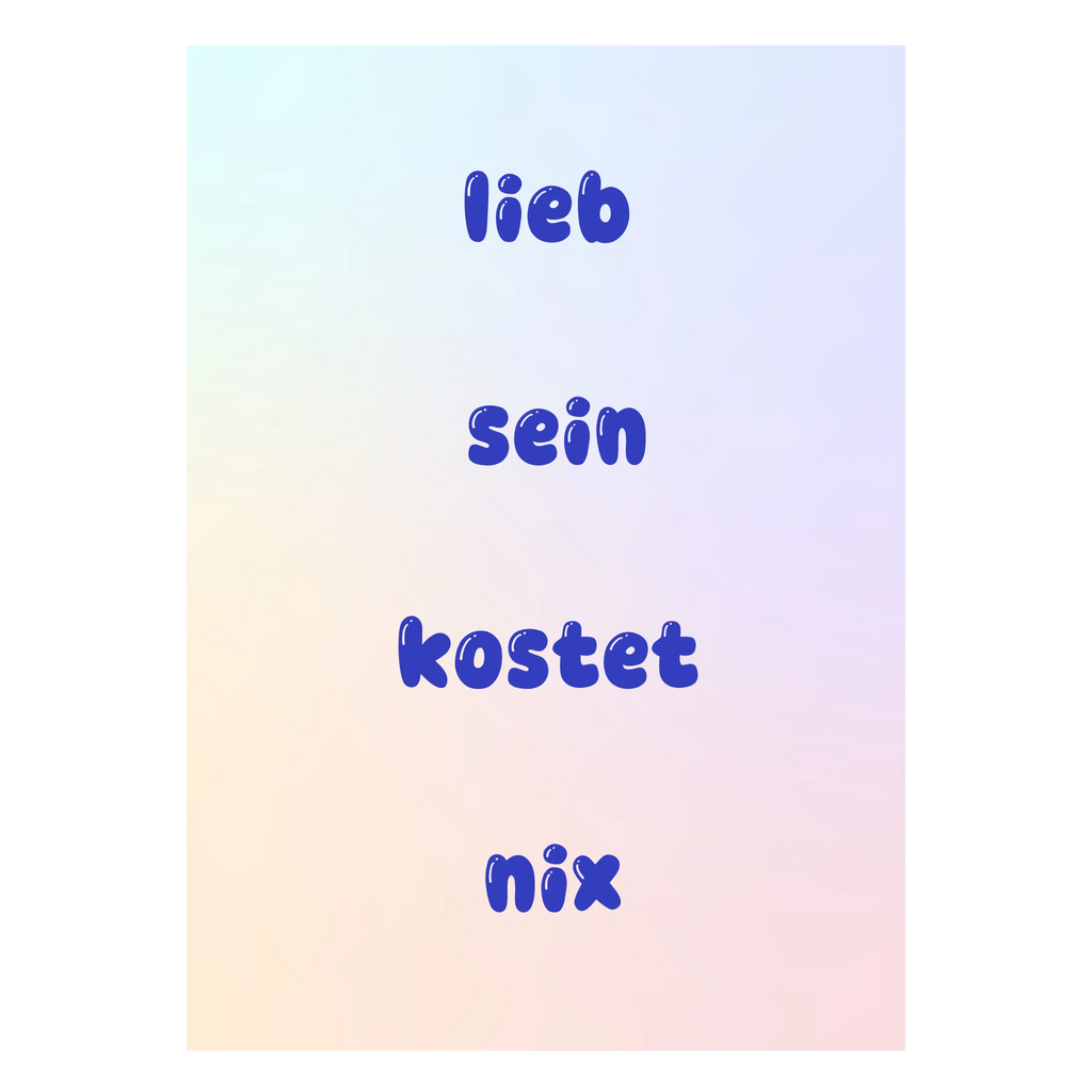 Individuelles Wandbild in sanften Blau-Rosa-Farben mit eigenem Text

