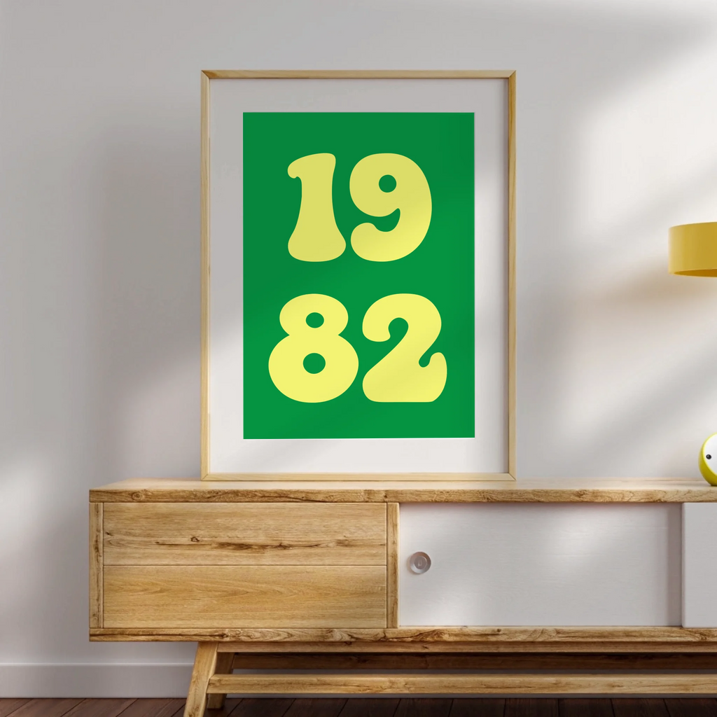Personalisiertes Poster im Vintage-Stil mit Geburtsjahr für Retro-Liebhaber
