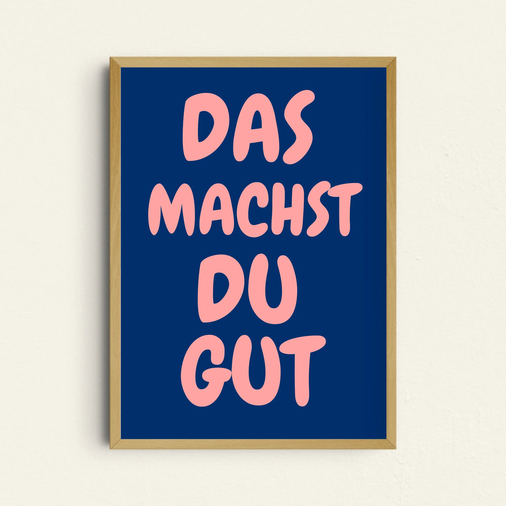 Retro-Typografie Poster blau mit eigenem Text im Vintage-Stil gestaltbar
