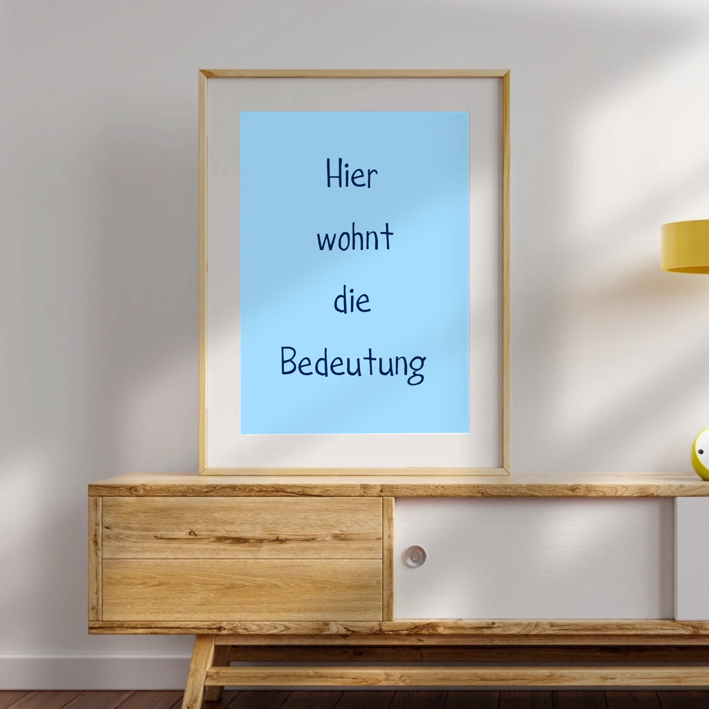 Sanfte hellblaue Textposter-Wandkunst mit individualisiertem Text
