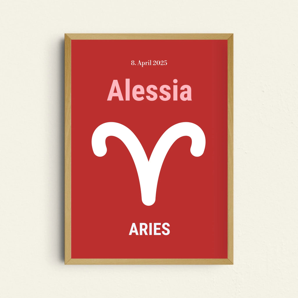 Personalisierbares Sternzeichenposter Widder

