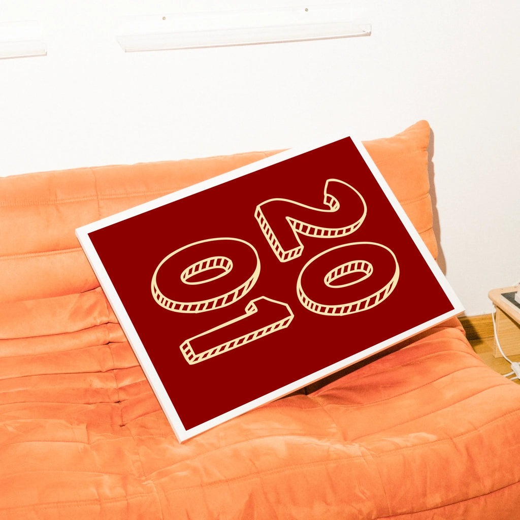 Urban Graffiti-Poster mit personalisierbarer Jahreszahl im Street-Art-Style
