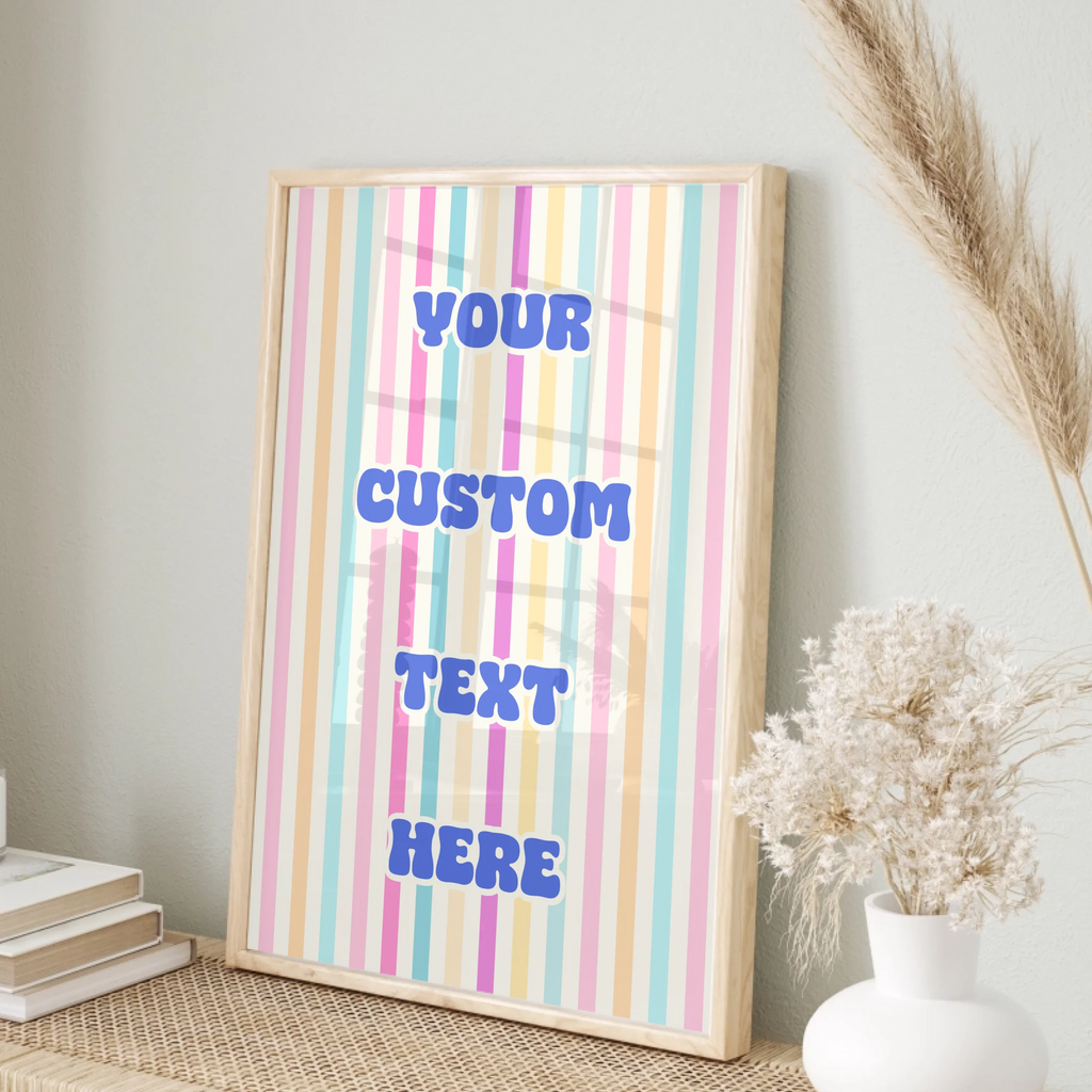 Modernes gestreiftes Typografieposter für minimalistische Einrichtung personalisierbar
