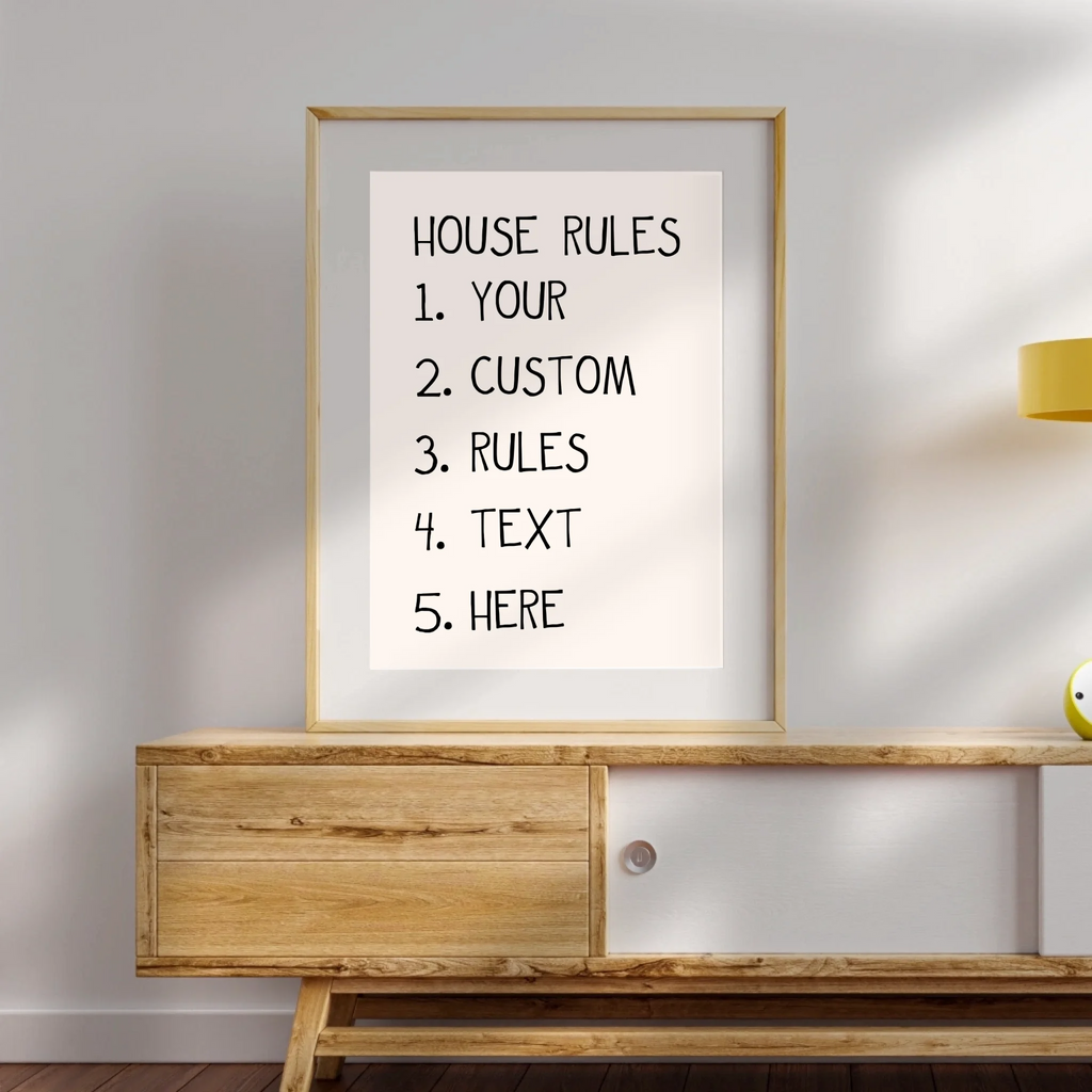 WG-Hausregeln-Poster für Umzug mit personalisierbarem Freitext
