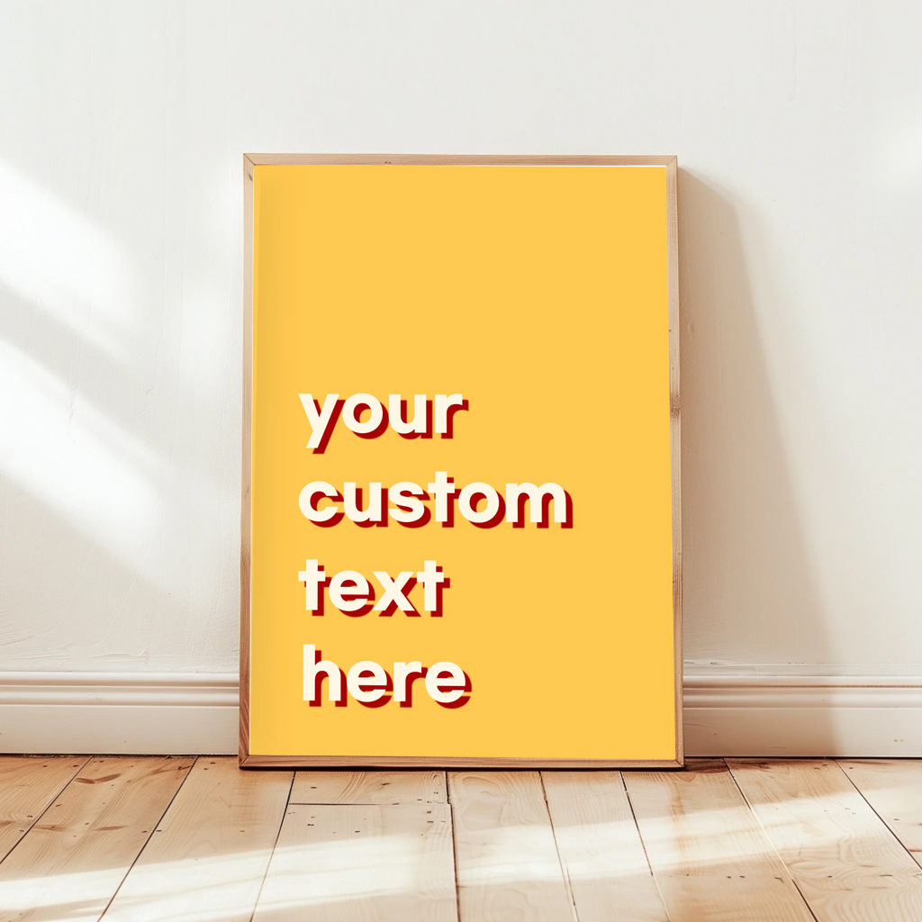 Urbanes gelbes Textposter linksbündig mit 4-zeiligem personalisierbarem Text
