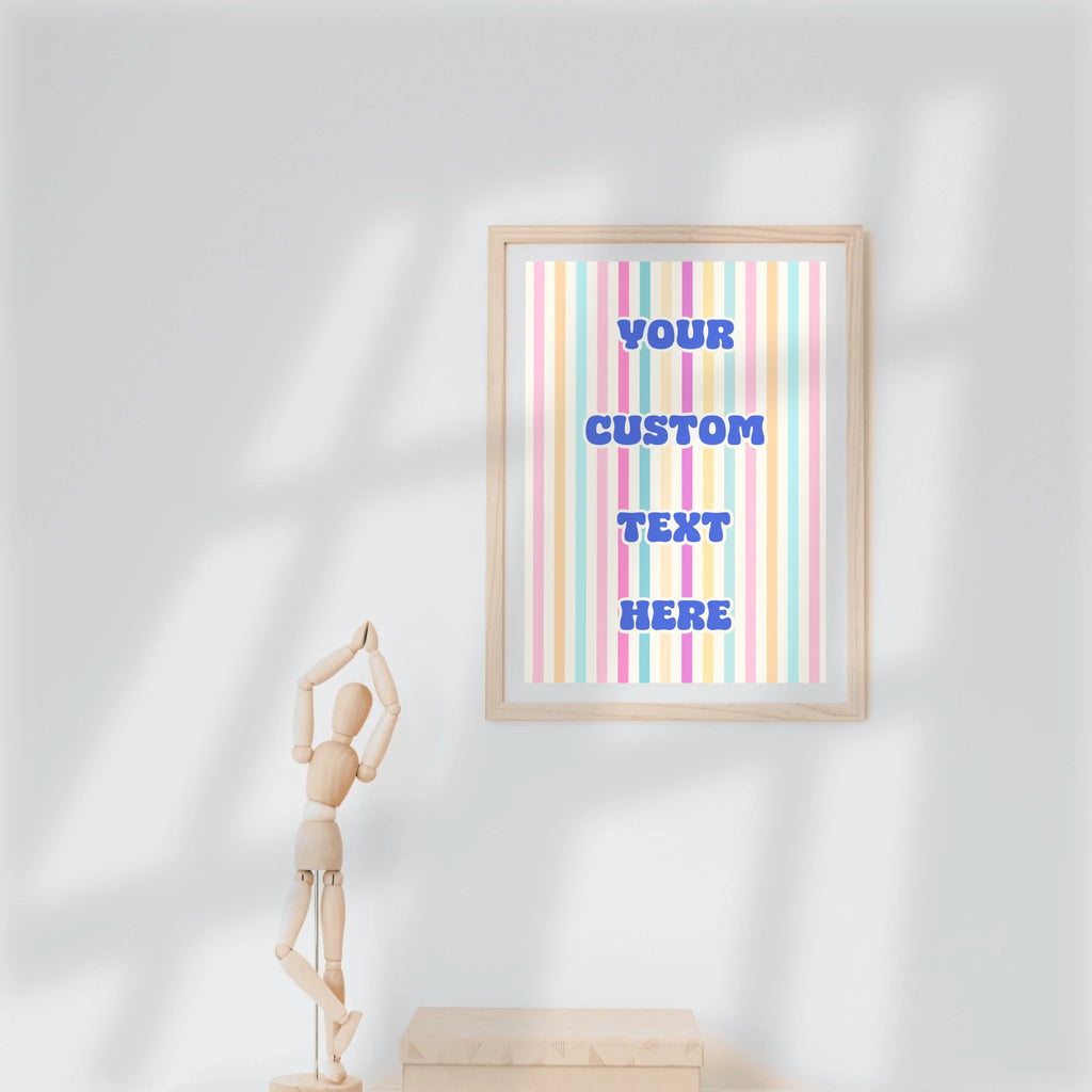 Vertikale Linien Typografieposter mit Textpersonalisierung für moderne Wandgestaltung
