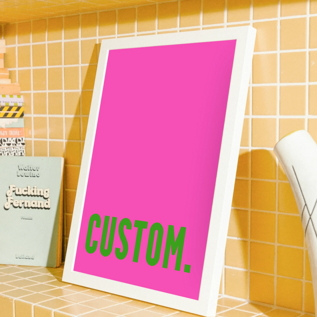 Wandbild in Pink mit deinem Wunschtext

