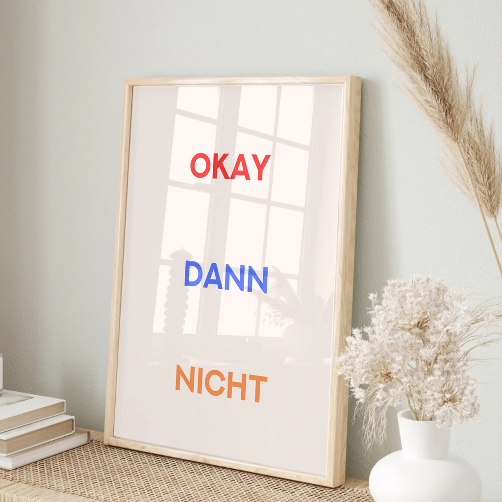 Individuelles Wandbild in Beige mit eigenem Text für Wohnräume

