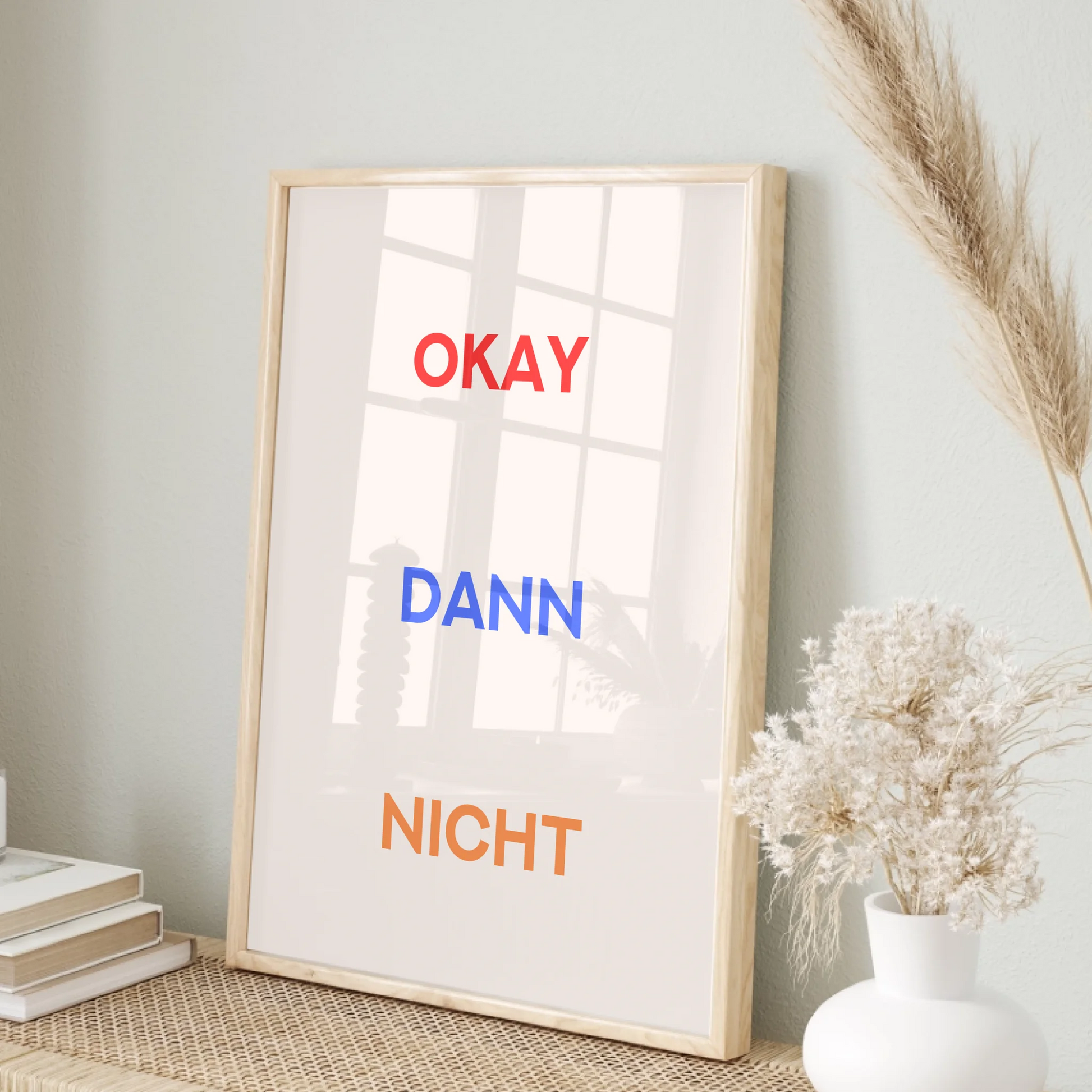 Individuelles Wandbild in Beige mit eigenem Text für Wohnräume

