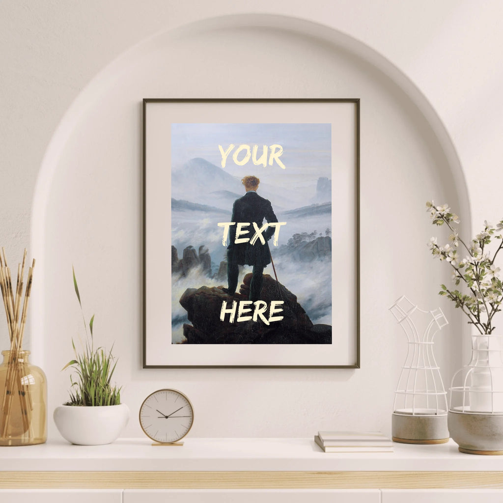 Personalisiertes Kunstposter "Der Wanderer" für traditionsbewusste Raumgestaltung

