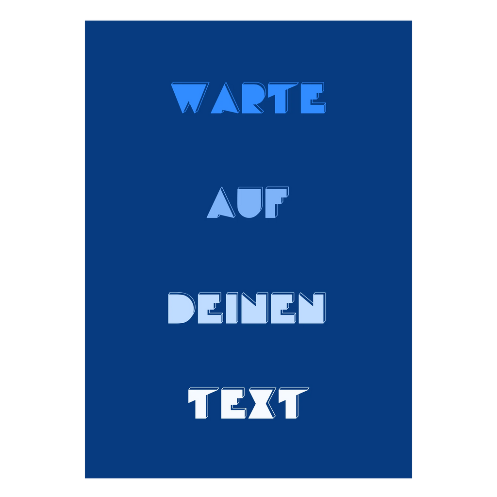 Modernes Wandbild in Blau für urbane Typografie-Liebhaber
