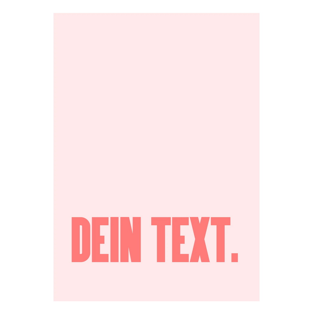 Rosa Wandbild mit typografischem Fokus

