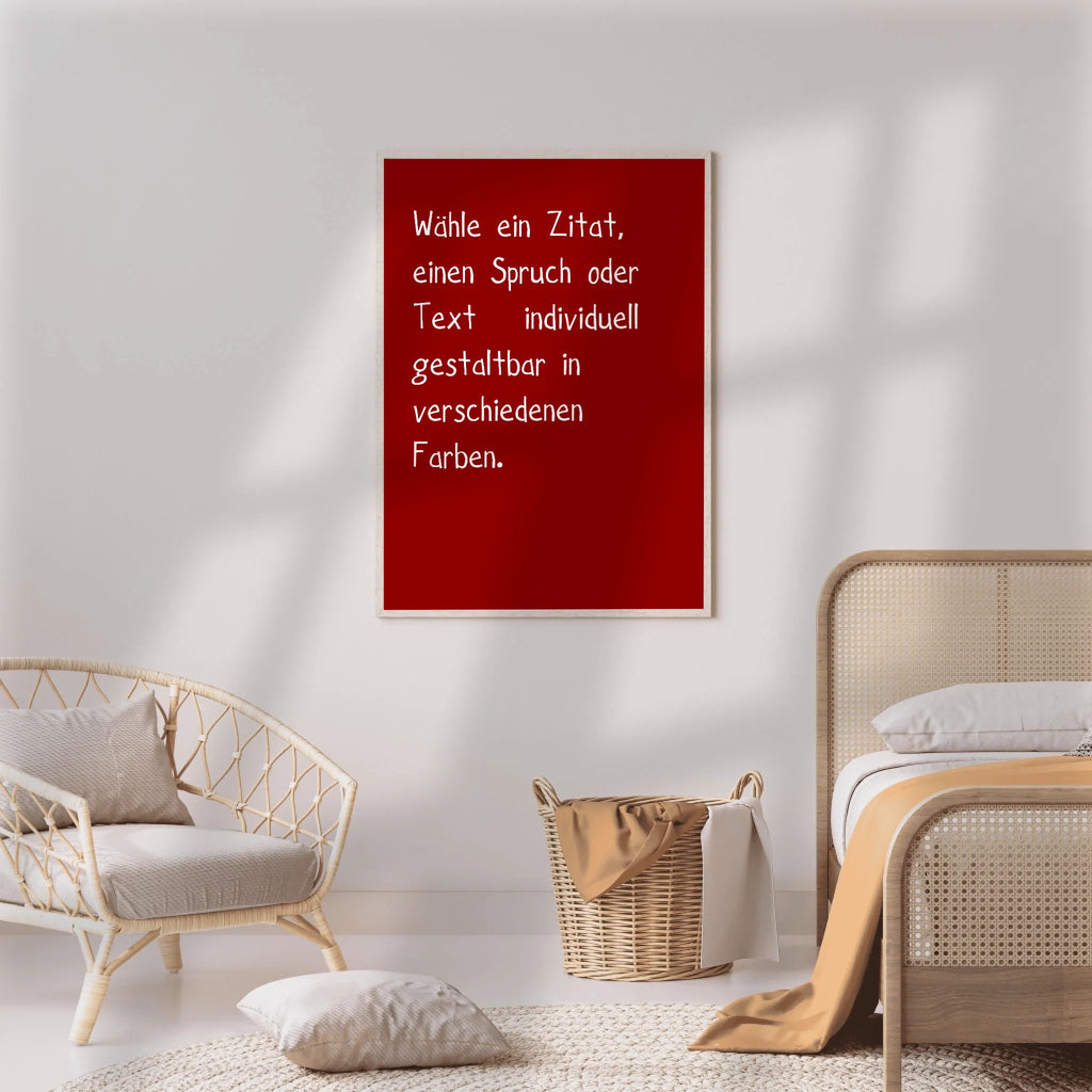 Typografie Zitat-Wandbild mit personalisierbarem motivierenden Spruch

